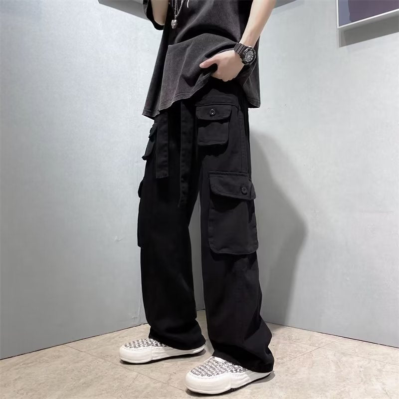 Vintage Hip Hop Straight Leg Casual Pants for Men
