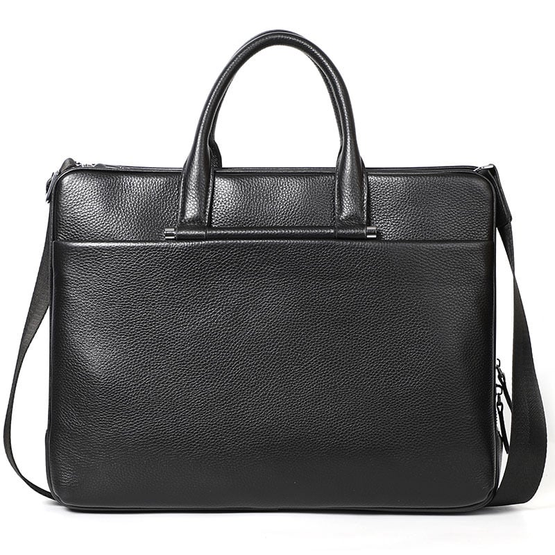 Men's Leather Briefcase with Large Capacity