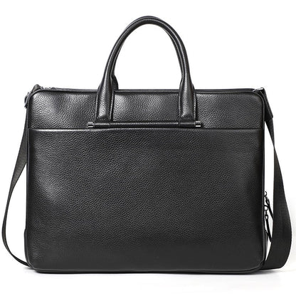 Men's Leather Briefcase with Large Capacity