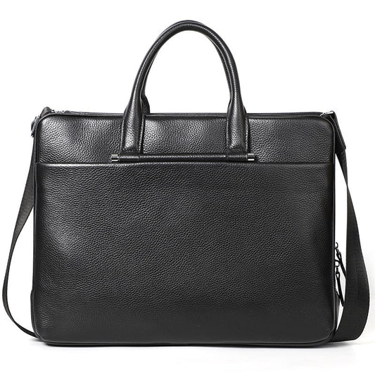 Men's Leather Briefcase with Large Capacity