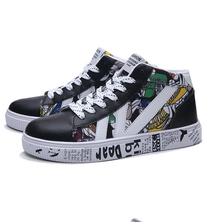 Men's High-Top Casual Sneakers - Trendy Skate Shoes