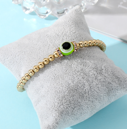 Natural Turquoise Blue Eye Lucky Beads Bracelet