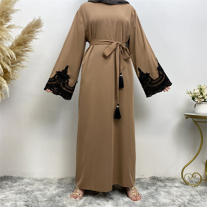 Lace Patchwork Long Sleeve Dress