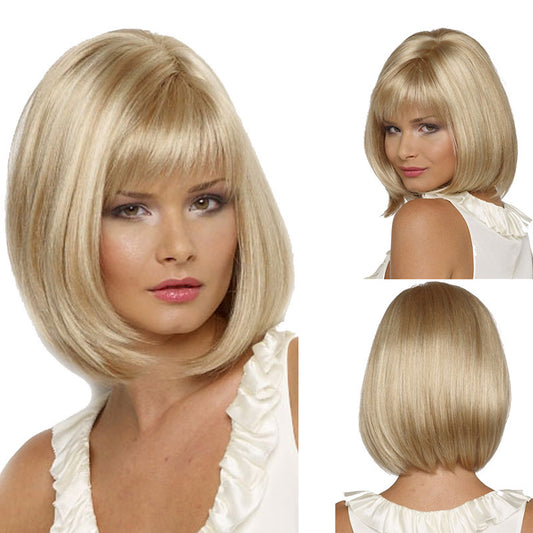 Short Straight Blonde Wig for Women - Fashion Style