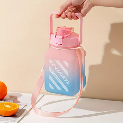 Sports Water Bottle with Straw and Auto Spout Lid 1500ml
