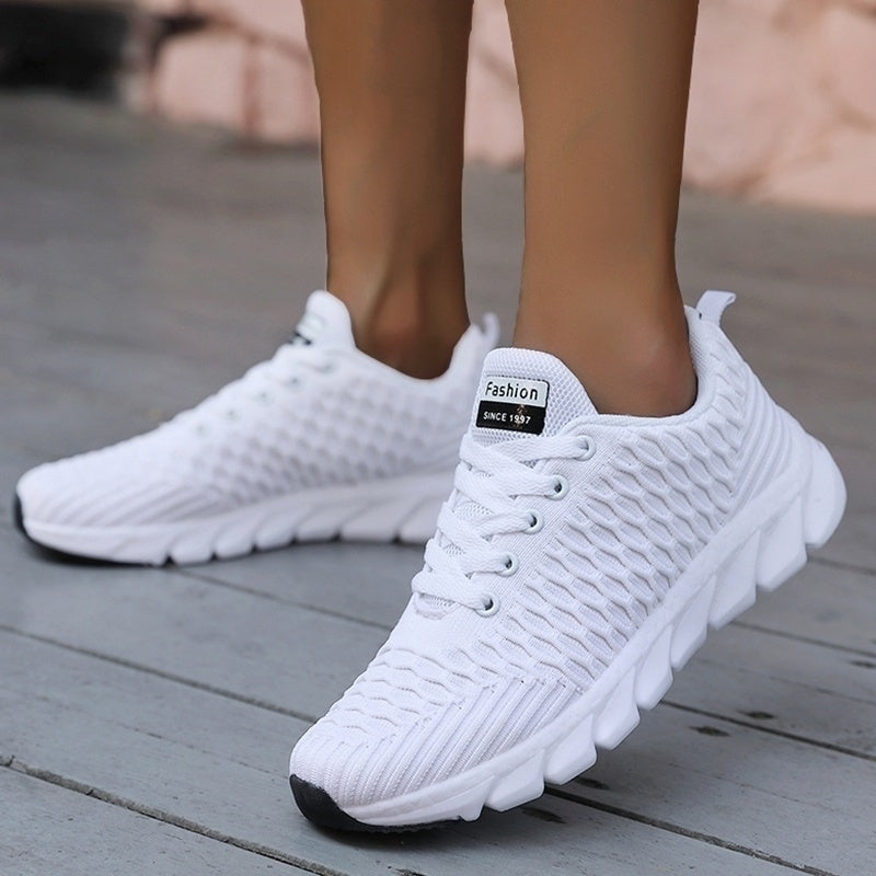 Lightweight Breathable Lace-Up Mesh Sneakers for Women