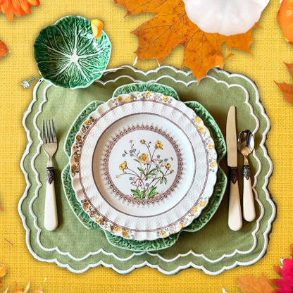 ELARA GREEN RECTANGLE FABRIC PLACEMAT (Set Of 4)