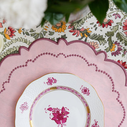HARMONY LIGHT PINK ROUND FABRIC PLACEMAT (Set Of 4)