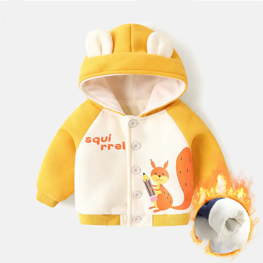 “Cute Baby Fleece Hoodie 🧸 Warm Winter Jacket (Unisex)”
