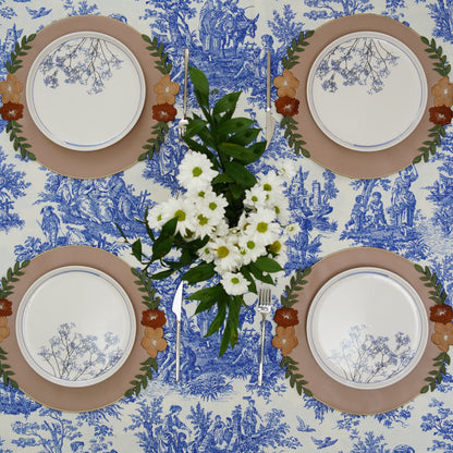 JASMINE BEIGE ROUND FAUX LEATHER PLACEMAT (Set Of 4)
