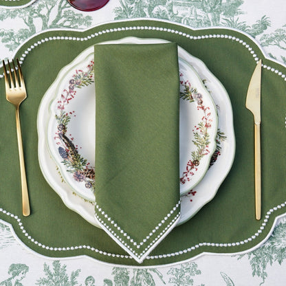 MIRELI GREEN RECTANGLE PLACEMAT & NAPKIN SET (Set Of 4)