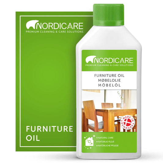 Nordicare Wood Oil Colorless - Premium Walnut Oil Teak Oil Wood Oil Furniture for Oak Beech Teak Walnut Pine Larch - Natural Furniture Wood Oil - Made in Denmark - for Indoor Use (9.3 oz)