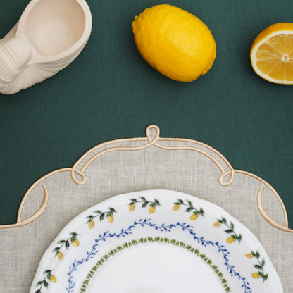CELESTIA LINEN IVORY GOLD TRIM SQUARE PLACEMAT (Set Of 4)