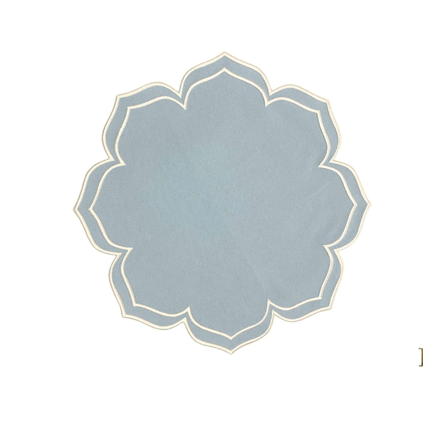 LUMERA LIGHT BLUE WAVY EDGE FABRIC PLACEMAT (Set Of 4)