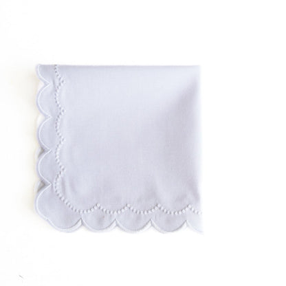 LILY WHITE ROUND FABRIC PLACEMAT & NAPKIN SET (Set Of 4)